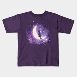 Cat and moon Kids T-Shirt